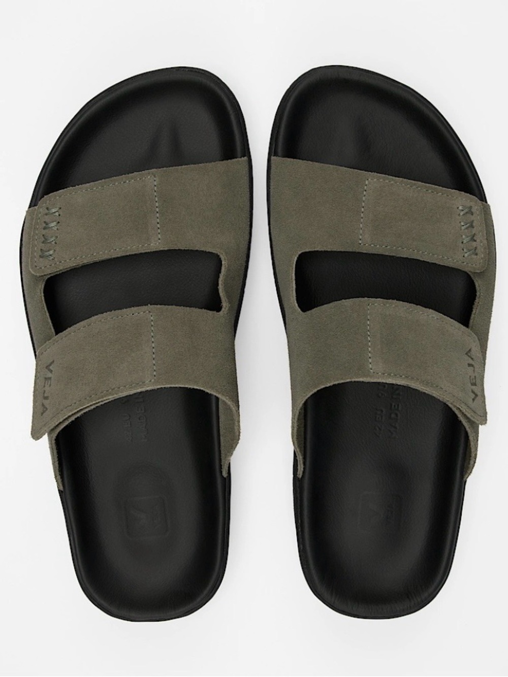 Veja Men’s Etna Suede Slides in Kaki and Black